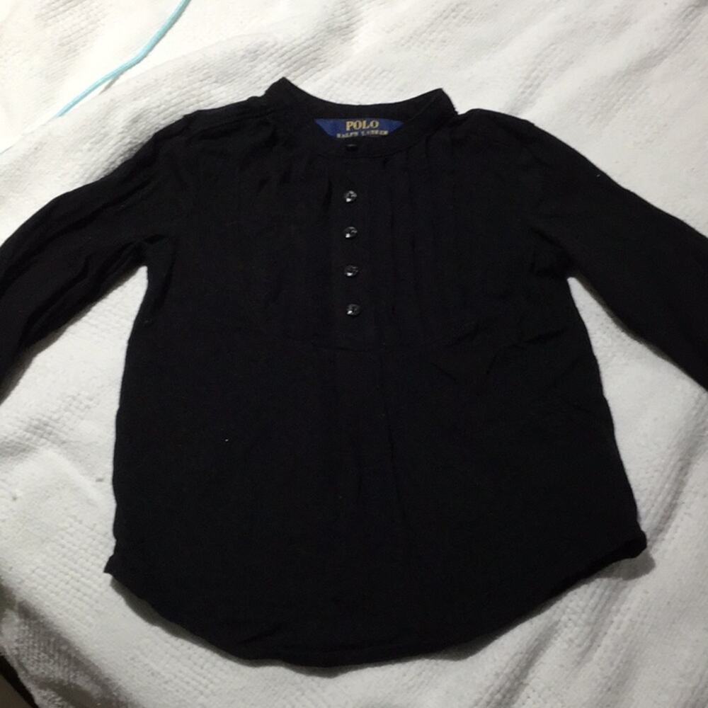 Ralph Lauren black 2T tuxedo knit blouse worn once
